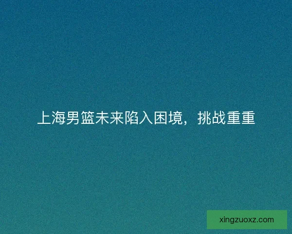 上海男篮未来陷入困境,挑战重重 上海男篮未来陷入困境,挑战重重